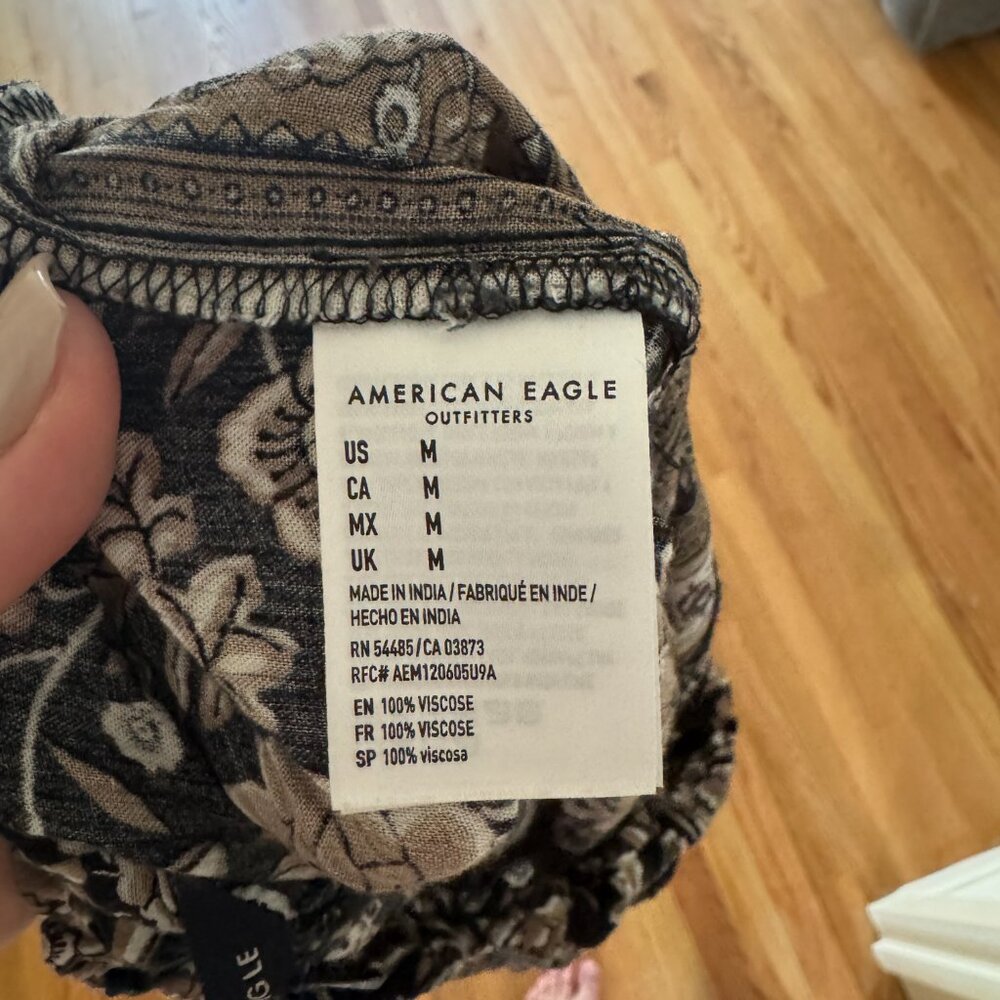 American Eagle Patterned Wide Leg Pull On Pant - image 4